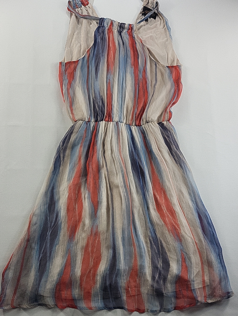 Akiko 100% Silk Halter Dress Abstract Watercolor Print Size XS